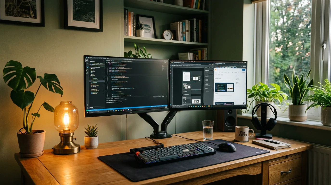 Home office avec double écran