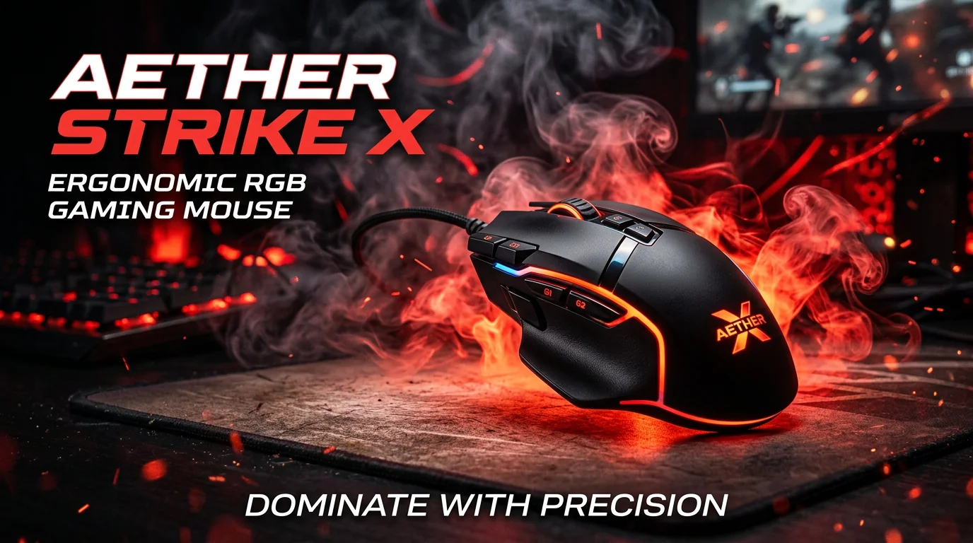Souris gaming avec éclairage RGB