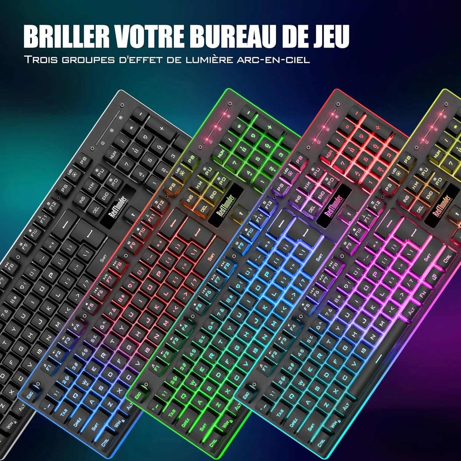 RedThunder K10 ensemble clavier et souris gaming sans fil