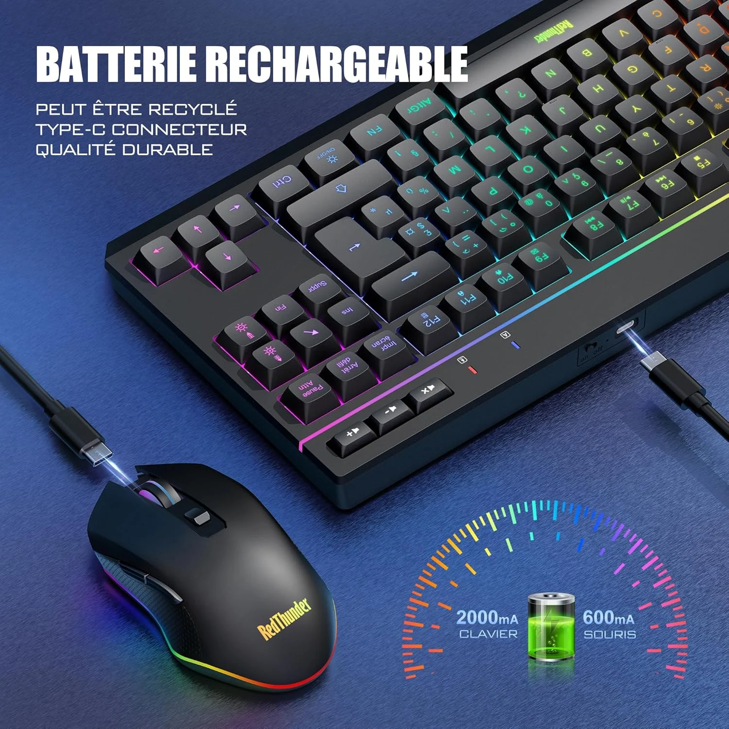 RedThunder K20 clavier TKL compact rechargeable